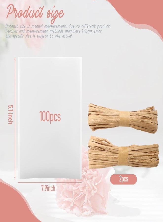 ATROPOS 100Pcs Clear Soap Bags with 40 Meters of Soap Rope for DIY Soap Craft Gift Packaging and Party Favors (5.1"x 7.8") - Image 2